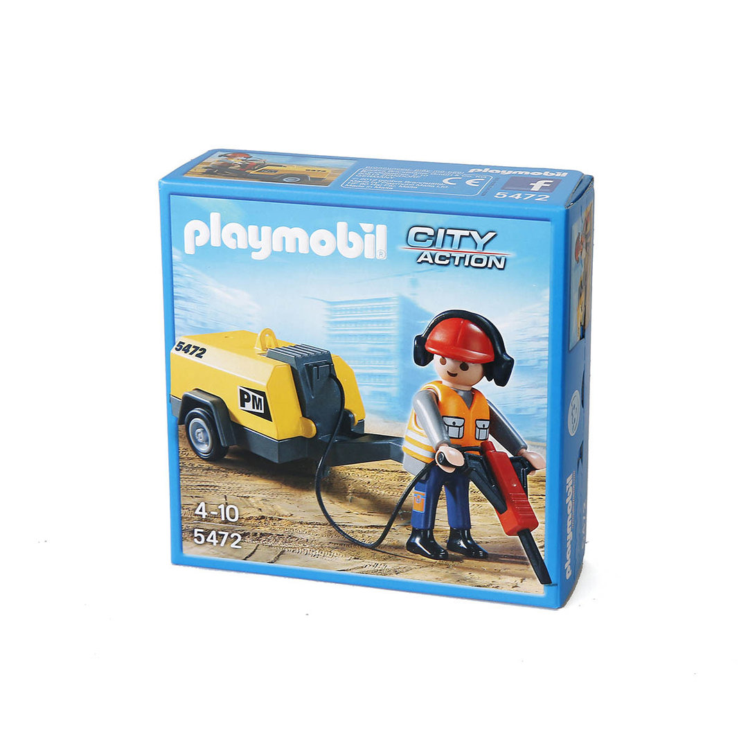 Playmobil 5472 Obrero con martillo neumático ¡Raro!