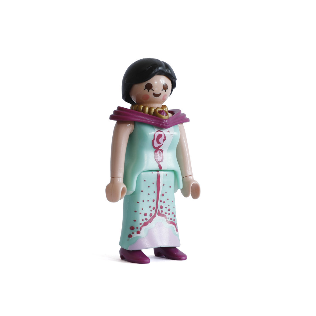 Playmobil Dama con vestido azul claro y morado ¡Mercadillo!