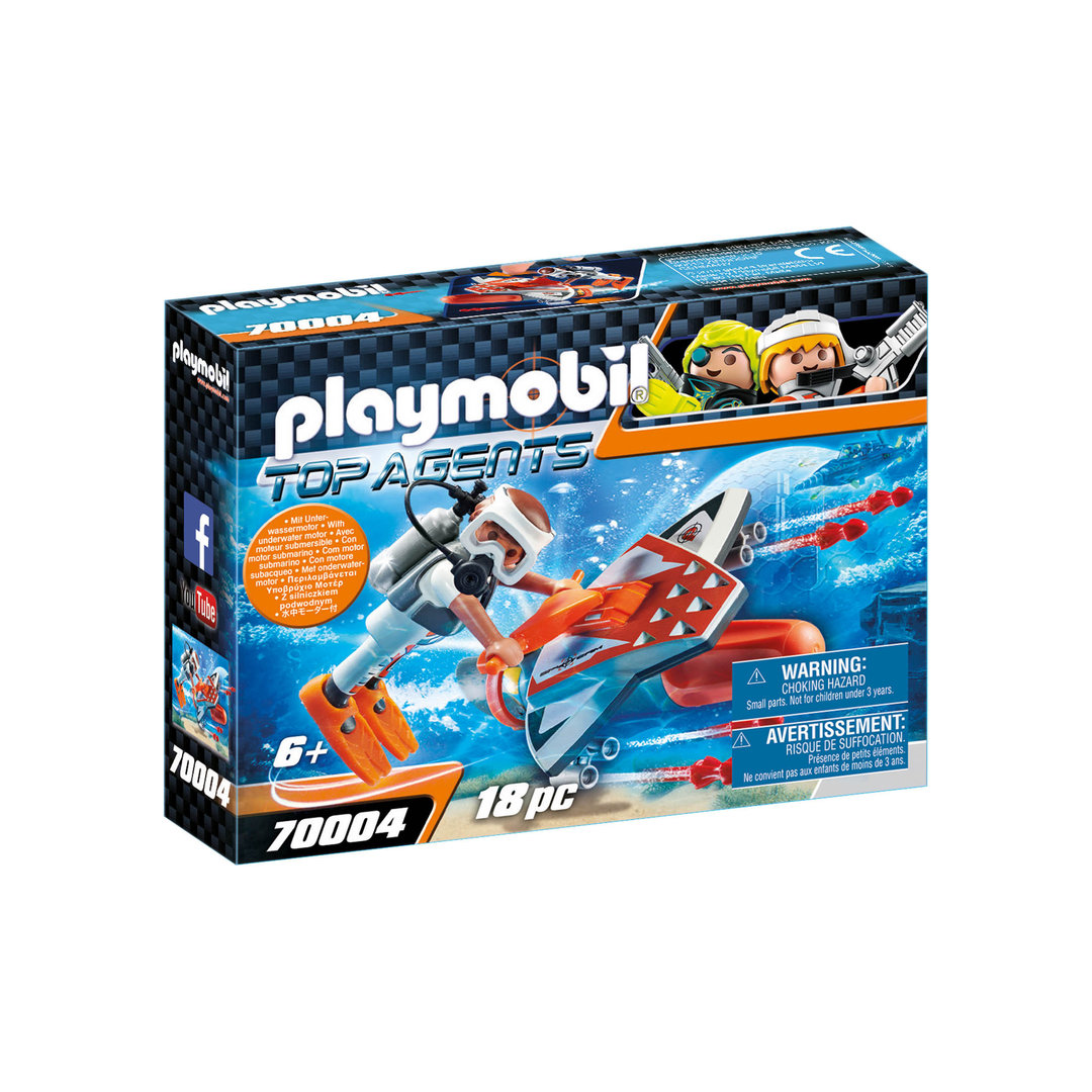Playmobil 70004 Submarinista del equipo espía con propulsor ¡Top Agents!