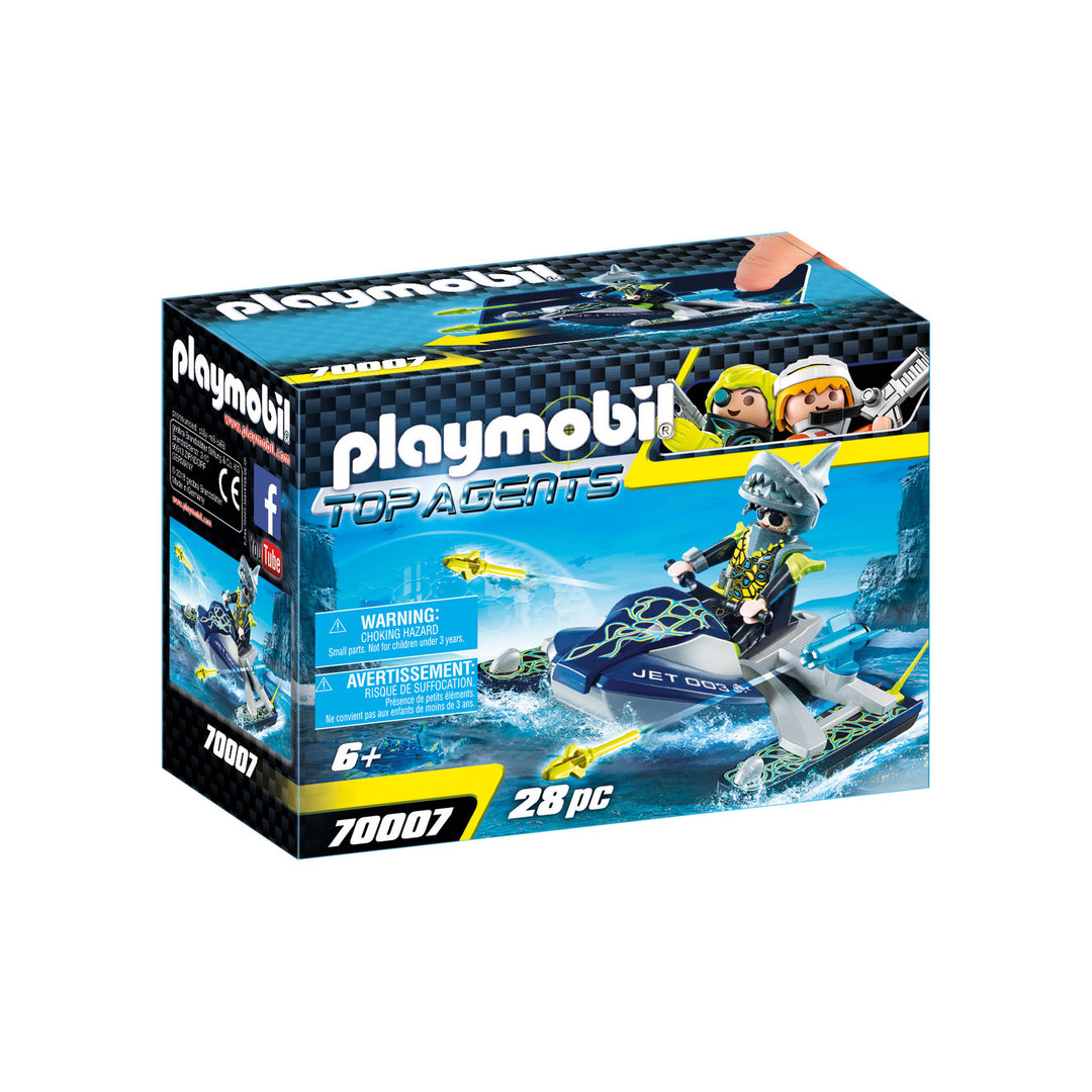Playmobil 70007 Moto de agua del equipo S.H.A.R.K. ¡Top Agents!