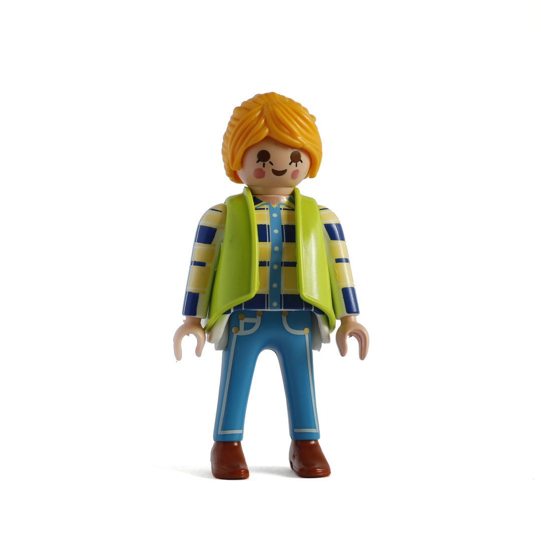 Playmobil Granjera rubia con chaleco verde ¡Mercadillo!